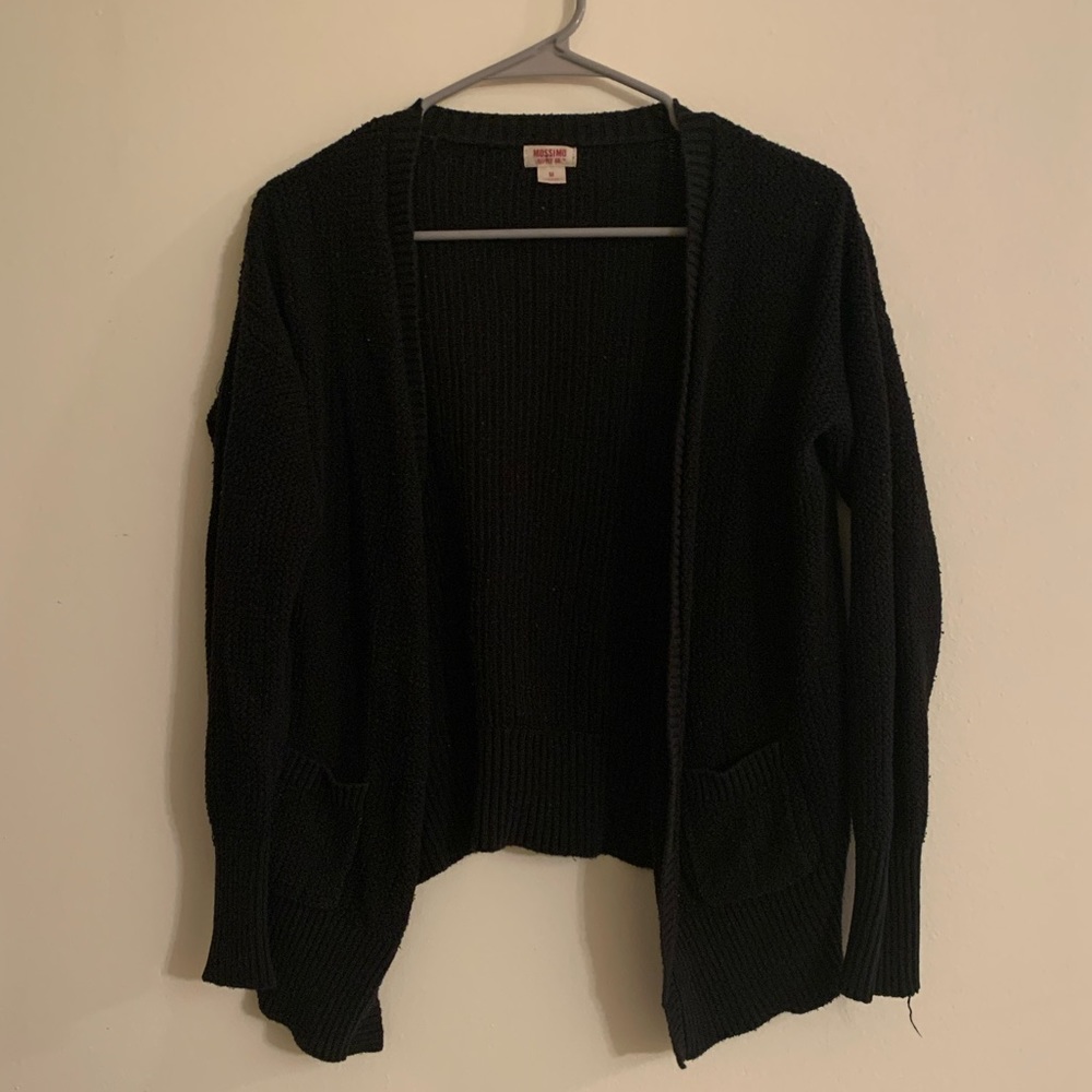 Black Knit Cardigan, Medium